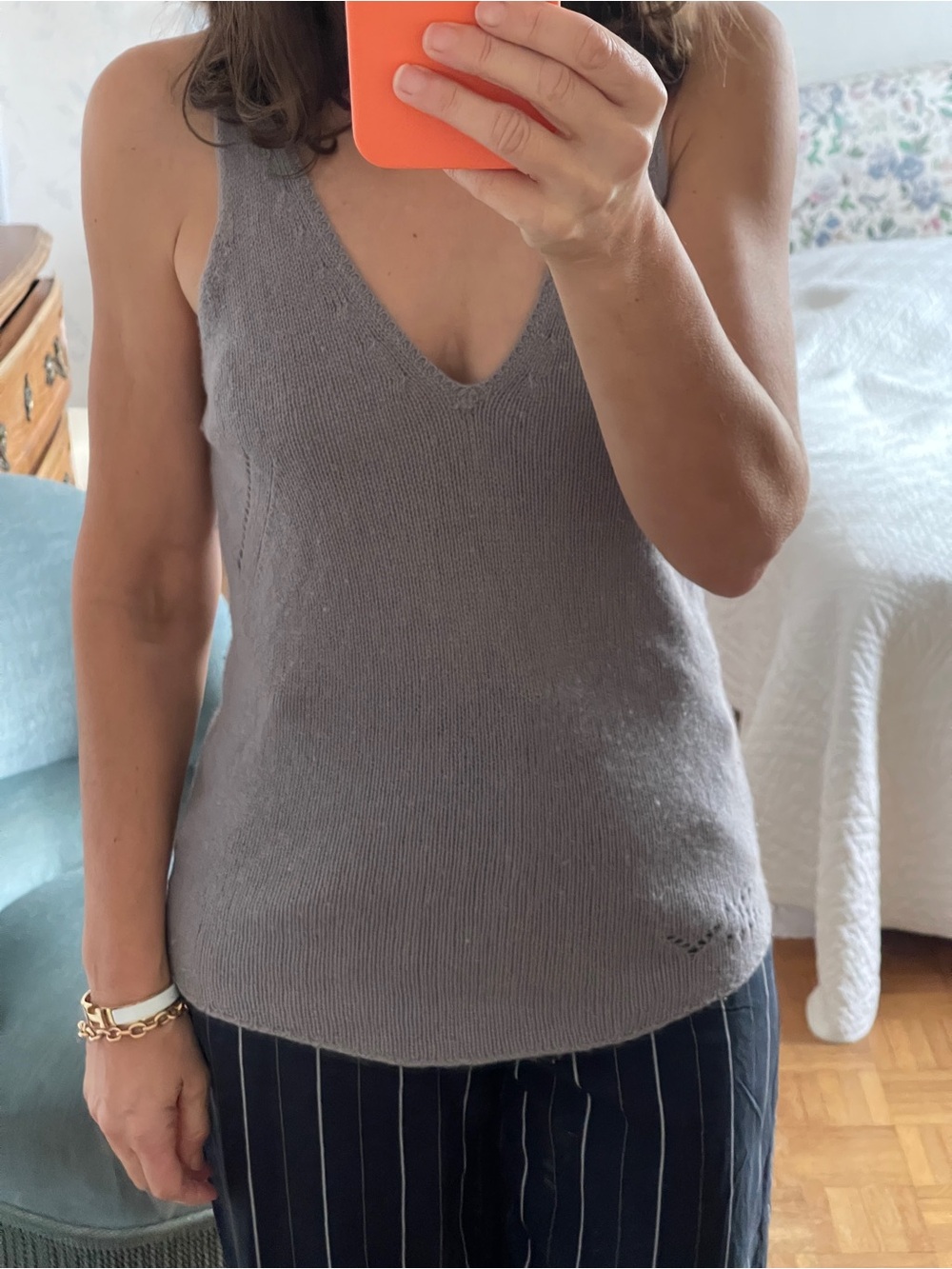 Zadig & Voltaire skull cashmere knit ligth purple tank top women S